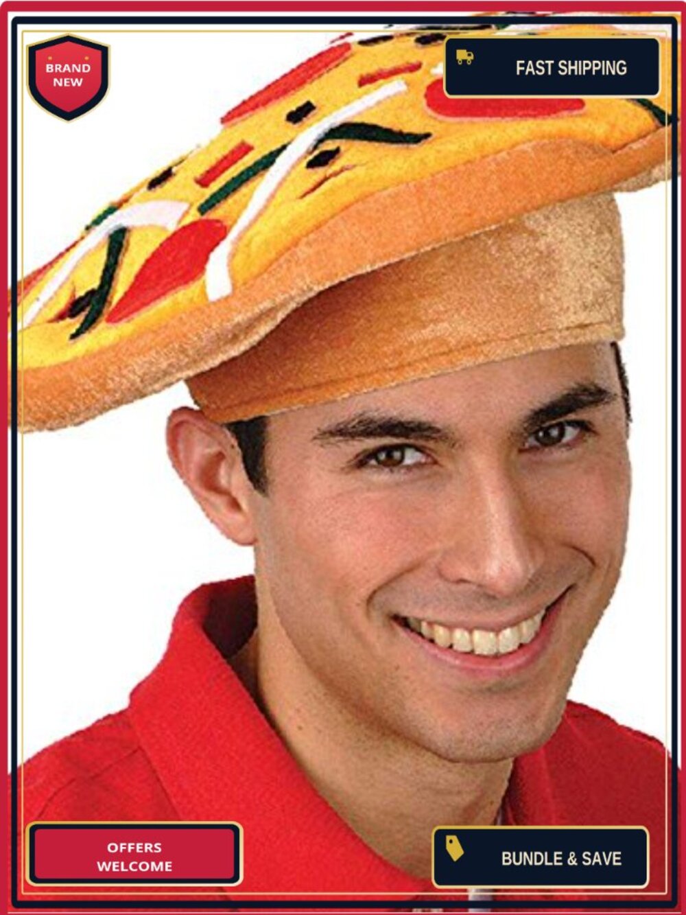 Pizza Slice Costume Hat One Size Fits Most Food Theme Party